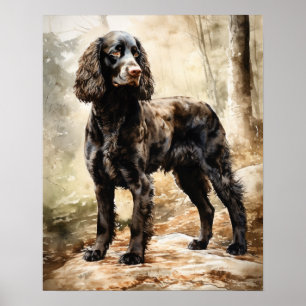Amerikaans Water Spaniel Dog Art Print Poster
