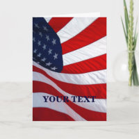 Amerikaans Wenskaart met drijvende vlag