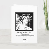 Amerikaans Wenskaart van de vlag van Eagle en Wavi Kaart (Achterkant)