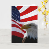 Amerikaans Wenskaart van de vlag van Eagle en Wavi Kaart (Gele Bloem)