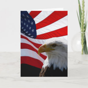 Amerikaans Wenskaart van de vlag van Eagle en Wavi Kaart