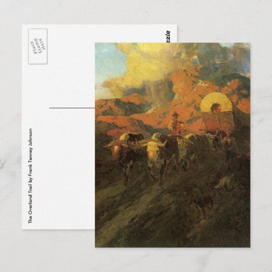  Amerikaans Westen, Overland Trail van Johnson Briefkaart (Voorkant / Achterkant)