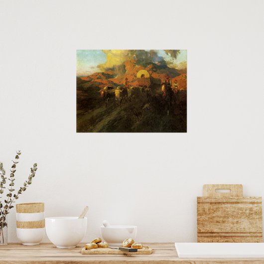  Amerikaans Westen, Overland Trail van Johnson Poster (Keuken)