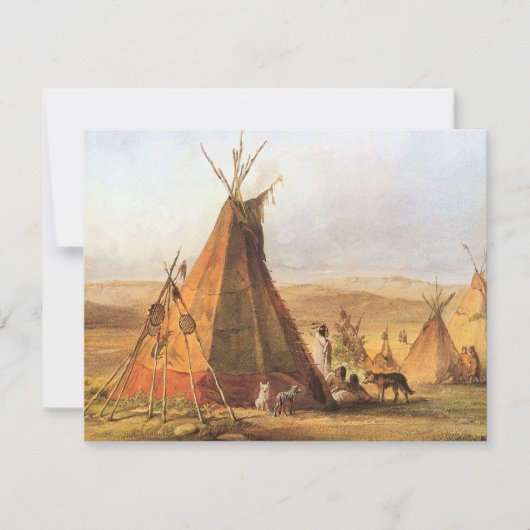-Amerikaans Westen, Teepees op Plain door Bodmer (Voorkant)