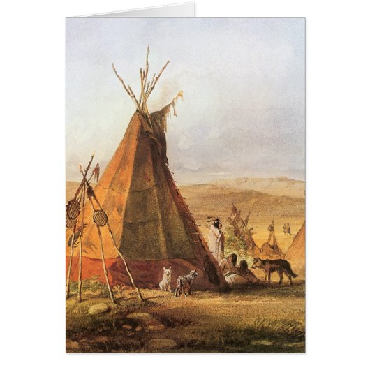 -Amerikaans Westen, Teepees op Plain door Bodmer (Voorkant)