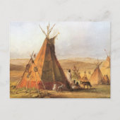 -Amerikaans Westen, Teepees op Plain door Bodmer Briefkaart (Voorkant)