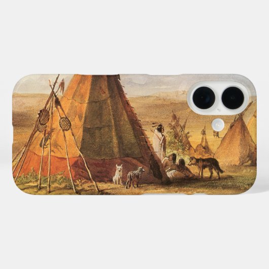 -Amerikaans Westen, Teepees op Plain door Bodmer Case-Mate iPhone Case (Achterkant (horizontaal))