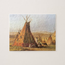 -Amerikaans Westen, Teepees op Plain door Bodmer Legpuzzel