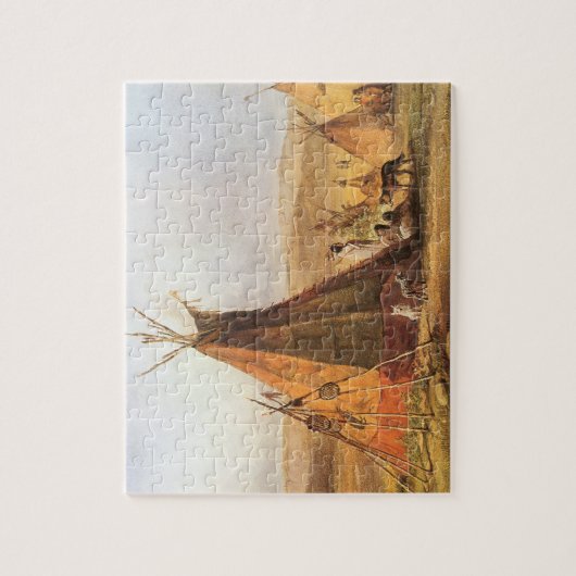 -Amerikaans Westen, Teepees op Plain door Bodmer Legpuzzel (Verticaal)
