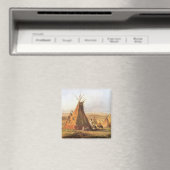 -Amerikaans Westen, Teepees op Plain door Bodmer Magneet (Insitu (Vaatwasser))