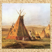 -Amerikaans Westen, Teepees op Plain door Bodmer Poster
