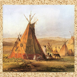 -Amerikaans Westen, Teepees op Plain door Bodmer Poster