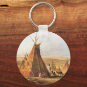 -Amerikaans Westen, Teepees op Plain door Bodmer Sleutelhanger (Achterkant)