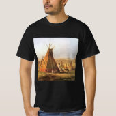 -Amerikaans Westen, Teepees op Plain door Bodmer T-shirt (Voorkant)