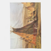 -Amerikaans Westen, Teepees op Plain door Bodmer Theedoek (Verticaal)