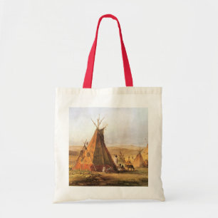 -Amerikaans Westen, Teepees op Plain door Bodmer Tote Bag