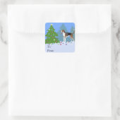 Amerikaans windschild voor het versieren van kerst vierkante sticker (Tas)