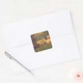 Amerikaans winterleven vintage vierkante sticker (Envelop)