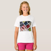 Amerikaans wit rood en blauw t-shirt (Voorkant volledig)