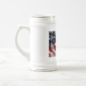 Amerikaans Wit Rood en Blauw Wit/Goud 22 oz Stein Bierpul (Links)