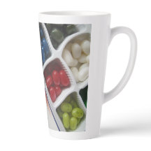 Amerikaans Wit Rood en Blauw Wit/Goud 22 oz Stein