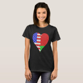 Amerikaans Wit-Russisch Vlag Hart T-shirt (Voorkant volledig)