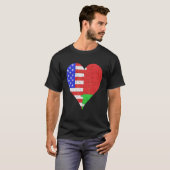 Amerikaans Wit-Russisch Vlag Hart T-shirt (Voorkant volledig)