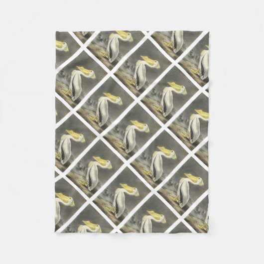 Amerikaans-witte pelikaan door Audubon Fleece Deken (Voorkant)