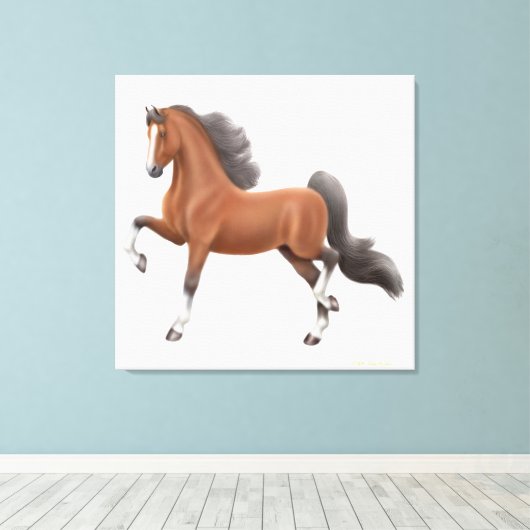 Amerikaans zadelras Gaaited Paard Verpakt Canvas (Insitu (Houten vloer))