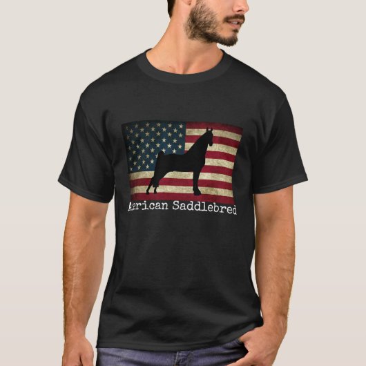 Amerikaans zadels met Amerikaanse vlag T-shirt (Voorkant)