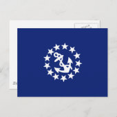 Amerikaans zeezeilschip blauw decor briefkaart (Voorkant / Achterkant)