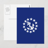 Amerikaans zeezeilschip blauw decor briefkaart (Voorkant / Achterkant)