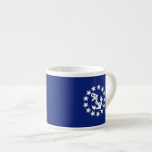 Amerikaans zeezeilschip blauw decor espresso kop (Voorkant rechts)