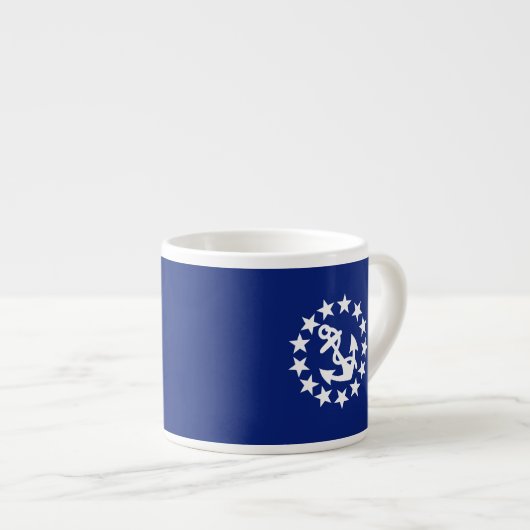 Amerikaans zeezeilschip blauw decor espresso kop (Voorkant rechts)