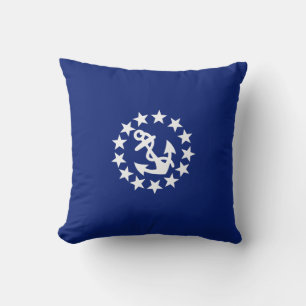 Amerikaans zeezeilschip blauw decor kussen