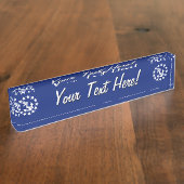 Amerikaans zeezeilschip blauw decor naambordje (Zijkant)