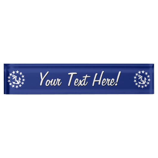 Amerikaans zeezeilschip blauw decor naambordje (Voorkant)