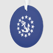 Amerikaans zeezeilschip blauw decor ornament (voorkant)