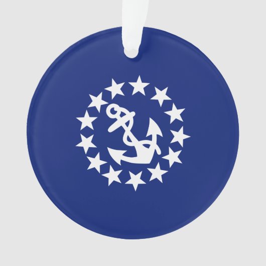 Amerikaans zeezeilschip blauw decor ornament (voorkant)