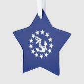 Amerikaans zeezeilschip blauw decor ornament (voorkant)
