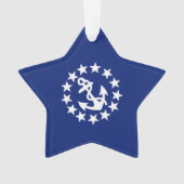 Amerikaans zeezeilschip blauw decor ornament (voorkant)