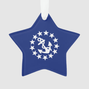 Amerikaans zeezeilschip blauw decor ornament