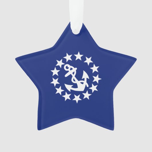 Amerikaans zeezeilschip blauw decor ornament (voorkant)