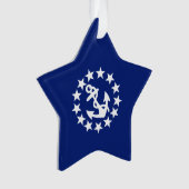 Amerikaans zeezeilschip blauw decor ornament (voorkant)