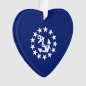 Amerikaans zeezeilschip blauw decor ornament (voorkant)