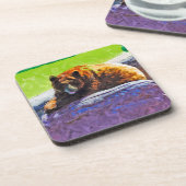 Amerikaans Zwart Beer in Rest Abstract Impressioni Drankjes Onderzetter (Linkerzijde)