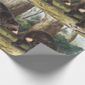 Amerikaans zwart Beer Ursus Americanus Illustratie Cadeaupapier (Hoek)