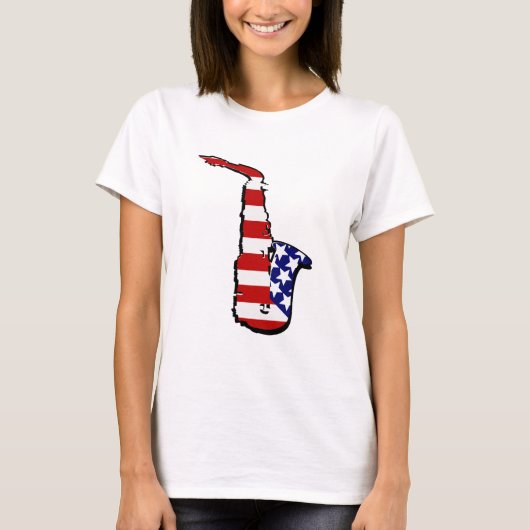 Amerikaansaxophone T-shirt (Voorkant)