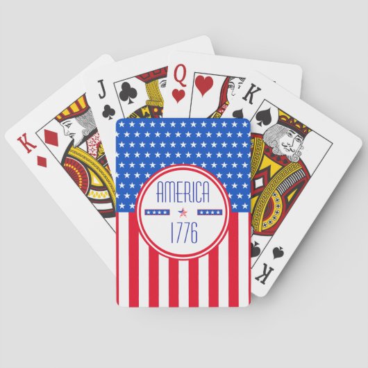 Amerikaanse 1776 patriottische klassieke speelkaar pokerkaarten (Achterkant)