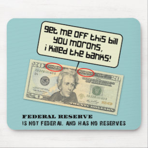 Amerikaanse 20-dollarbiljet Federal Reserve Muismat